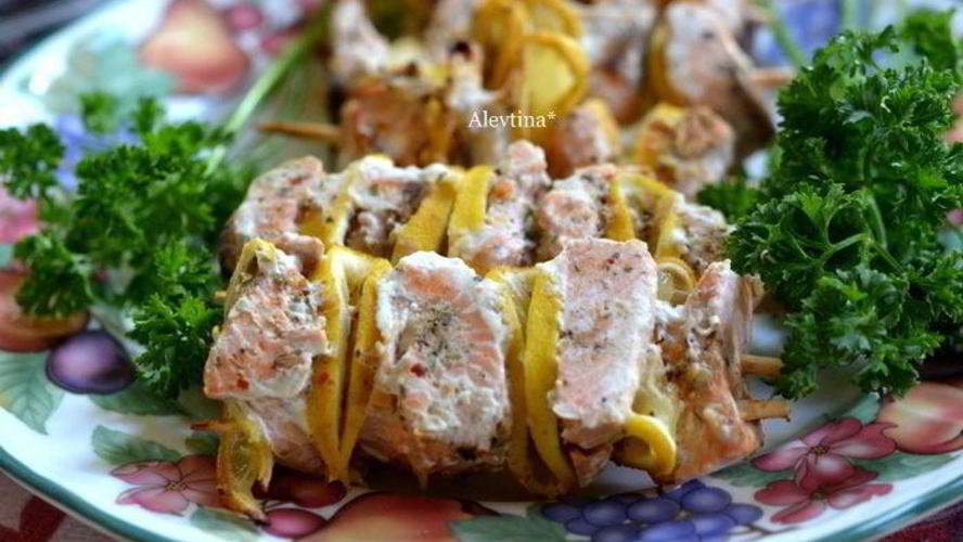 Рецепт кебаб с семгой