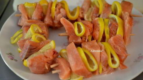 кебаб с семгой