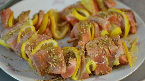 кебаб с семгой