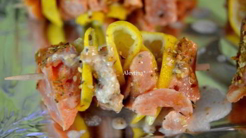 кебаб с семгой