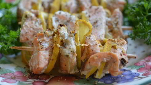 кебаб с семгой