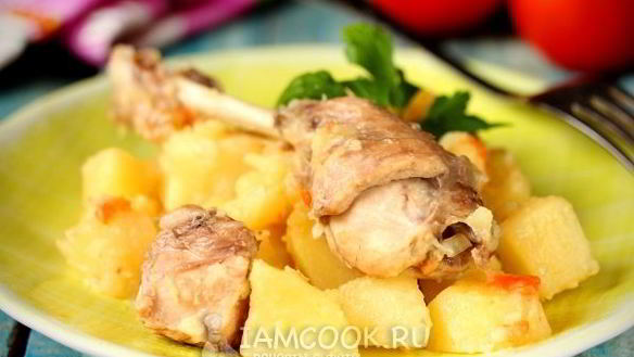 Рецепт Кролик тушеный с картошкой