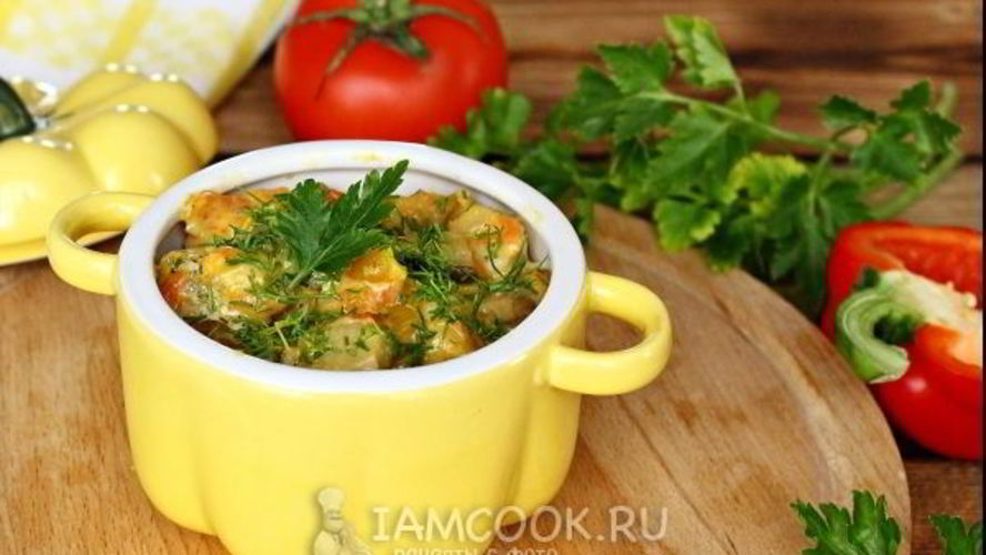 Рецепт куриное филе с овощами и грибами