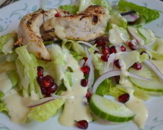 Куриный кебаб с салатом