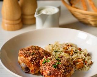 Куриные бедра с хрустящей горчичной корочкой