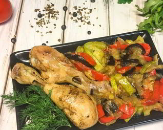 Куриные ножки с овощами