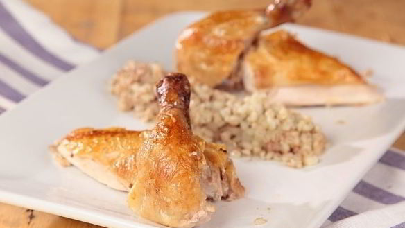 Рецепт Курица, фаршированная крупой