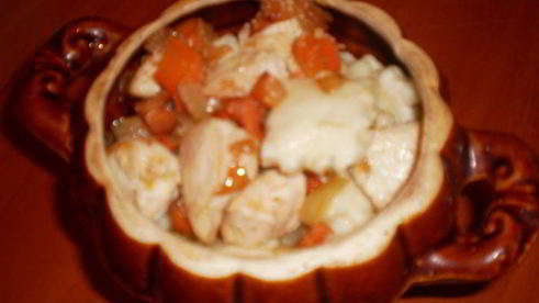 курица с галушками