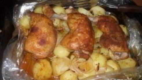 курица с картошкой в рукаве в духовке