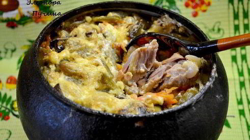 курица в чугунке