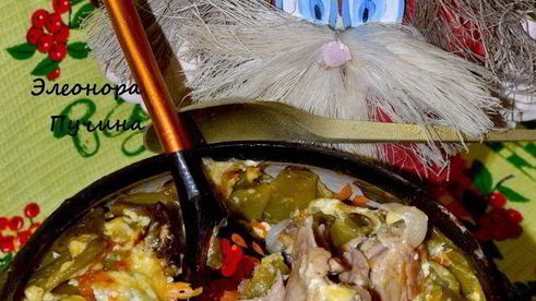 курица в чугунке