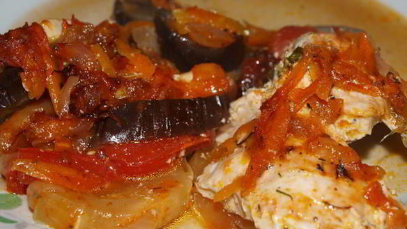 Рецепт Курица, запеченая с овощами