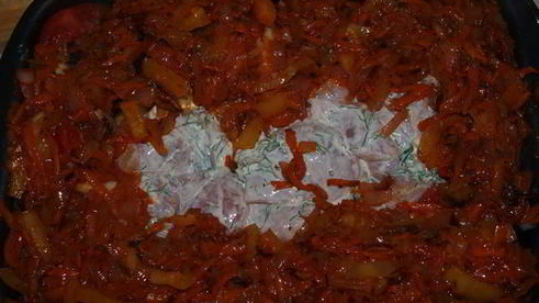 курица, запеченая с овощами