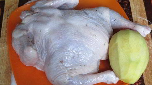 курица, запеченная с манго и розмарином