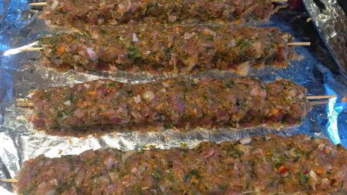 люля-кебаб из индейки с овощами