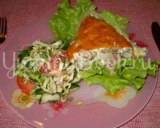 Свинина, запеченная с грибами и сыром