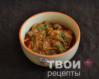 Тушеные куриные желудки