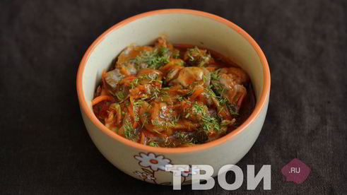 тушеные куриные желудки