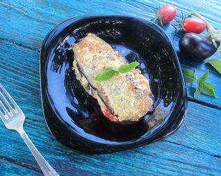 Баклажаны с овощами в духовке запеченные