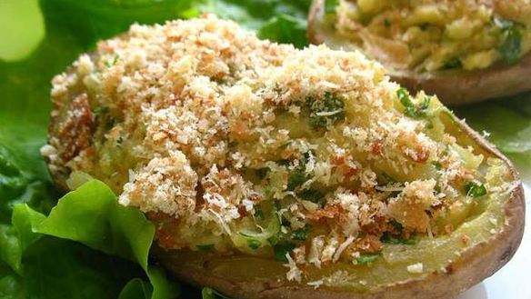 Рецепт Фаршированный картофель под пармезановой корочкой