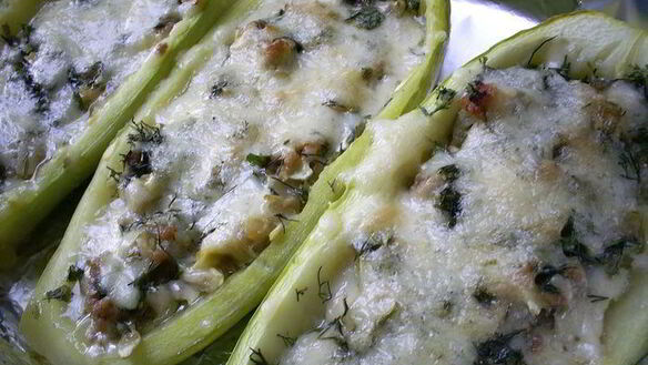 Рецепт Фаршированные лодочки из кабачков