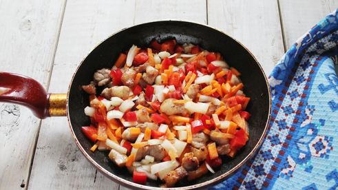 фасоль тушеная с мясом