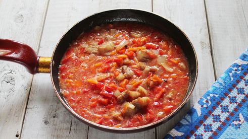 фасоль тушеная с мясом