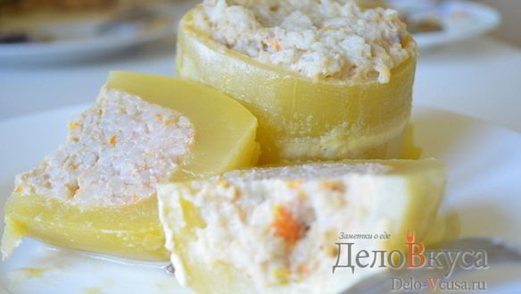 Рецепт Кабачки фаршированные мясом и рисом