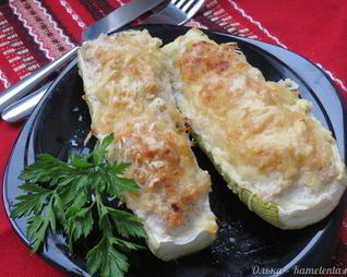 Кабачки с мясной начинкой запеченные в духовке