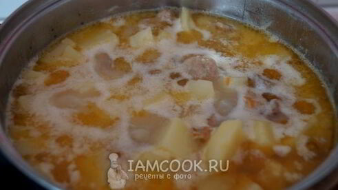 картофель тушеный со свининой и сливками