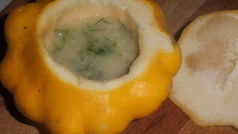 патиссон с сыром в микроволновке