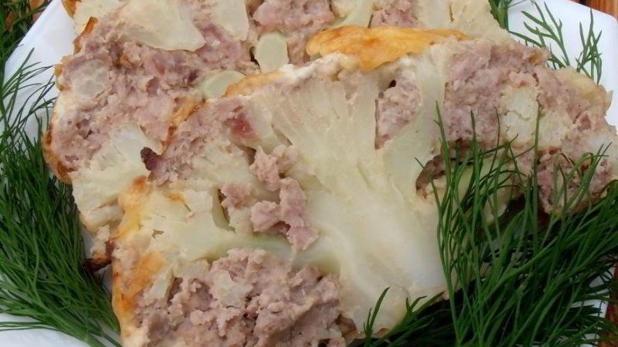 Рецепт цветная капуста, фаршированная фаршем