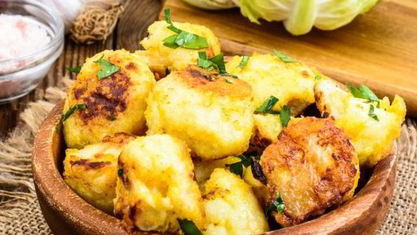 Рецепт Цветная капуста в золотистом кляре