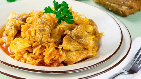 Рецепт Тушеная капуста со свининой