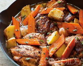 Тушеная картошка с курицей