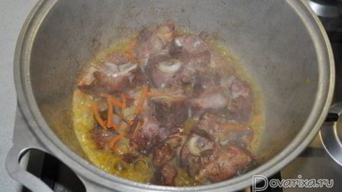 тушеные овощи с копченостями