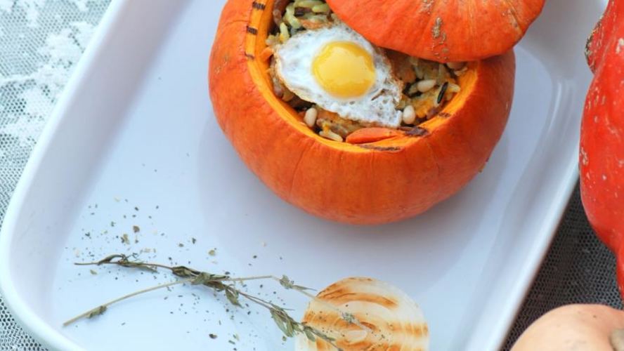 Рецепт тыква, фаршированная диким рисом