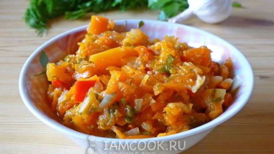 Рецепт тыква, тушенная со сладким перцем