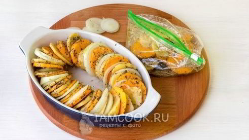 тыква, запеченная с картошкой в духовке