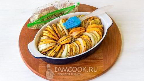 тыква, запеченная с картошкой в духовке