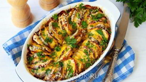 тыква, запеченная с картошкой в духовке