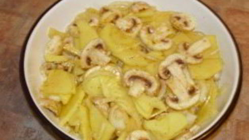 запеченная картошка с грибами