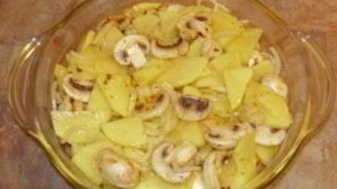 запеченная картошка с грибами