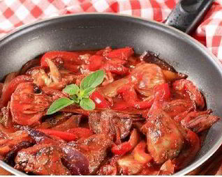 Ароматная куриная печень со сладким перцем