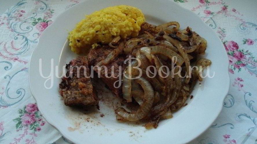 Рецепт говяжья печень с яблоками