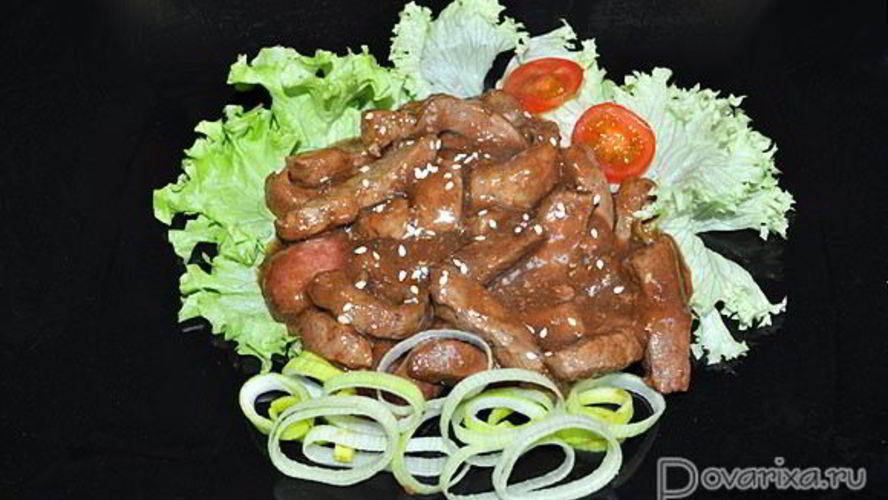 Рецепт говяжья печень терияки
