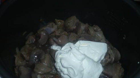 говяжья печень в сметане