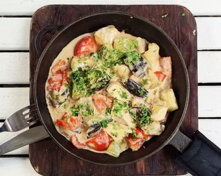 Кабачки с куриной печенью