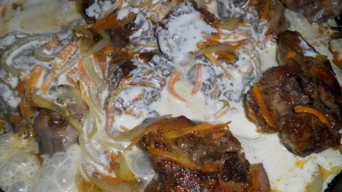 куриная печень под сырной шубой