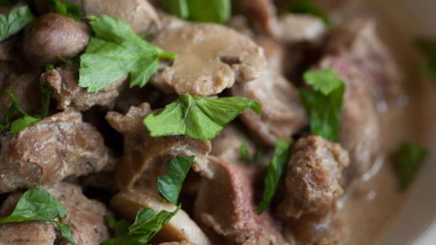 Рецепт куриная печень с грибами